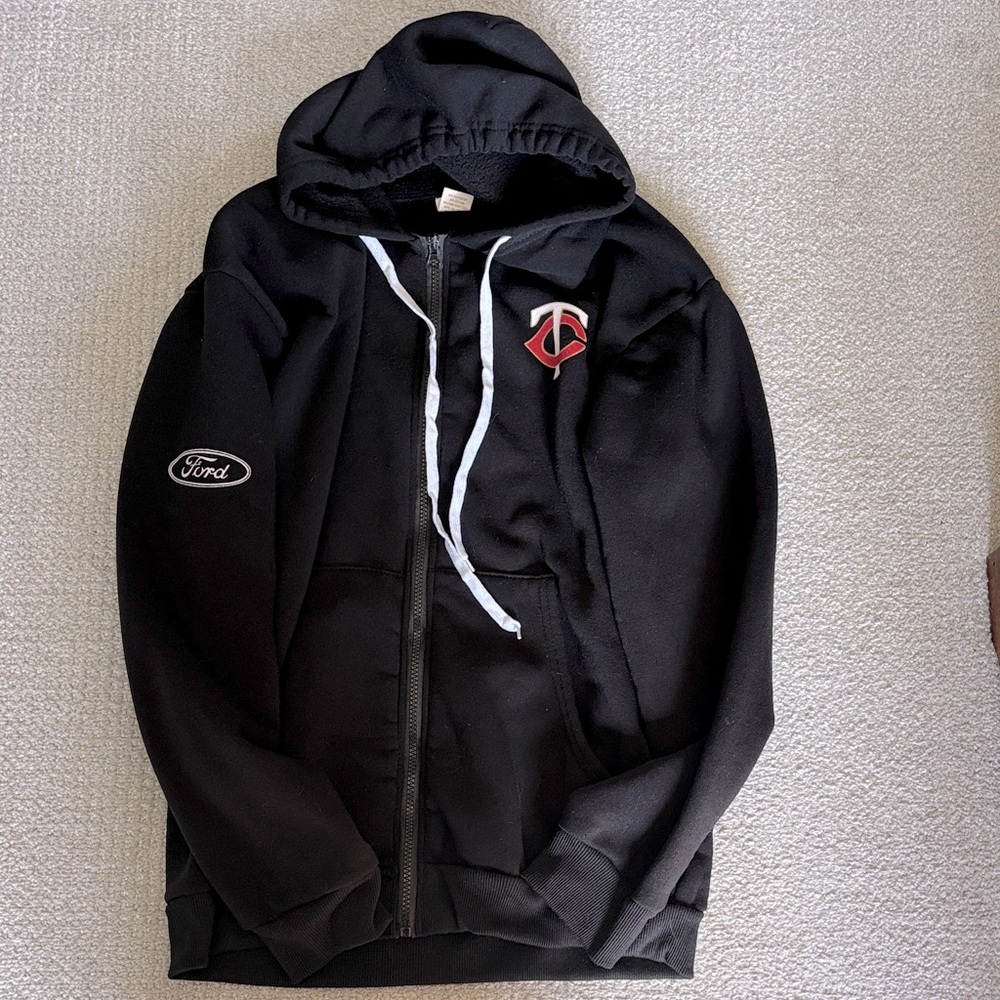 MN Twins Black Full-zip Hoodie